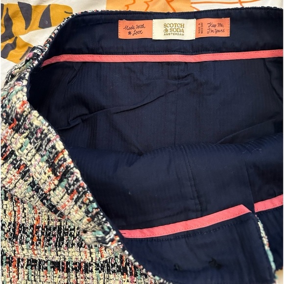 NWT Scotch & Soda SPECIAL TWEED MINI Short Multi color Side Zip Pockets SKIRT M - Picture 5 of 10